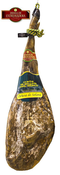 Iberian Ham 100% Pure,  ≈ 8,5-9 kg/20 lb, Acorn-Fed Dehesa de Solana, Dehesa de Extremadura D.O., 40+ months